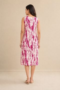 Magenta Tie-Dye A line Dress detail 3