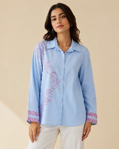 Solid Floral Hand Block Printed detail 2