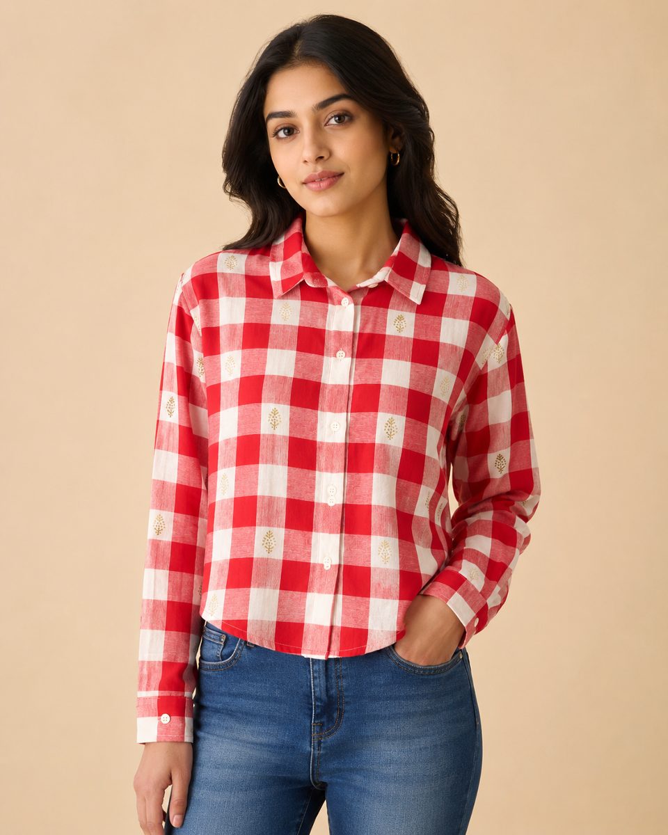 Check Block Printed Shirt