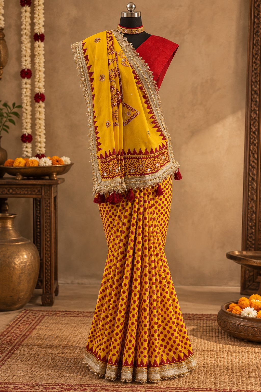 Handcrafted Rangyali Saree