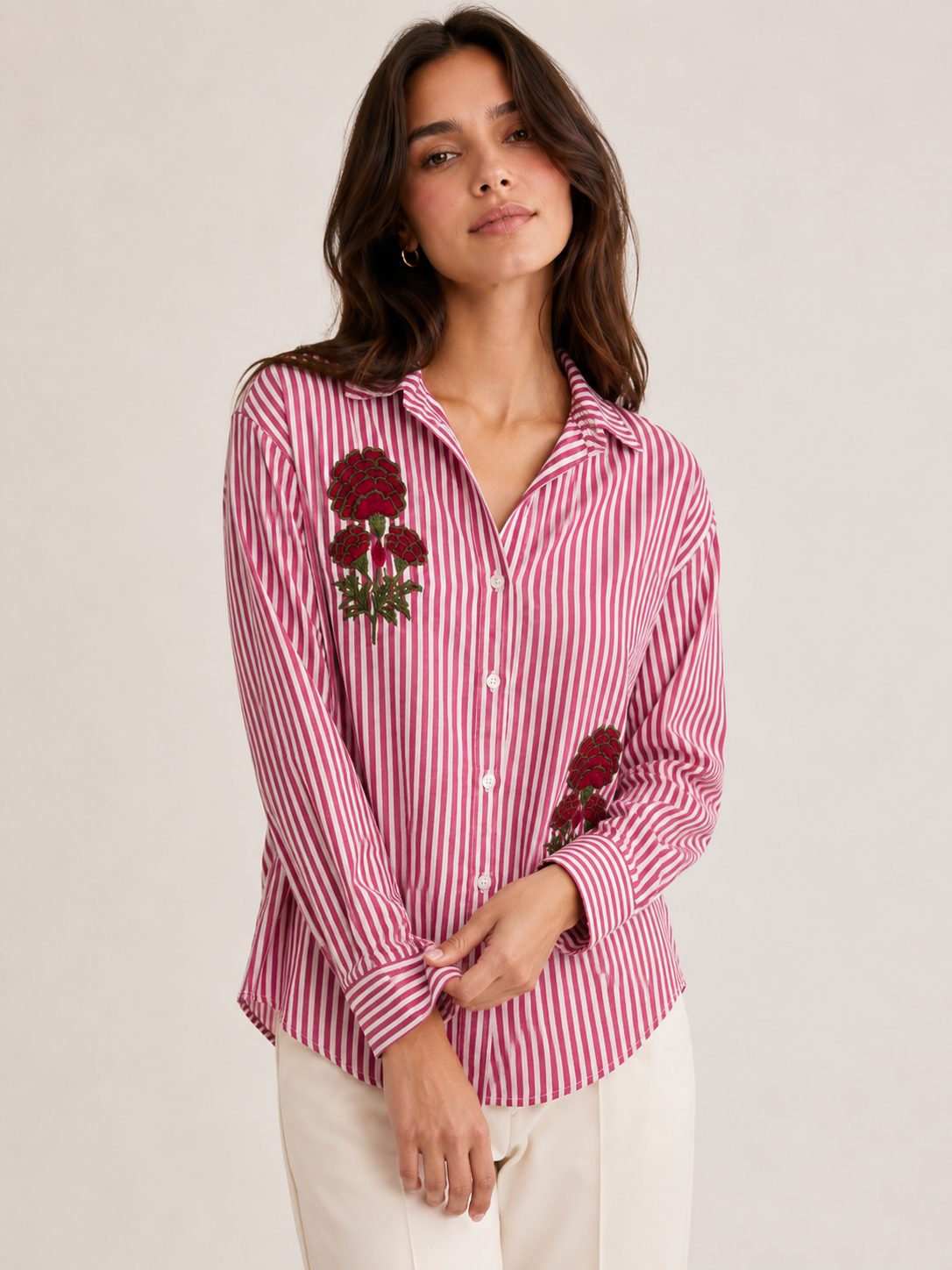 Floral Embroidered Shirt