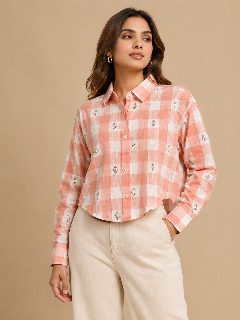 Check Block Printed Shirt detail 2